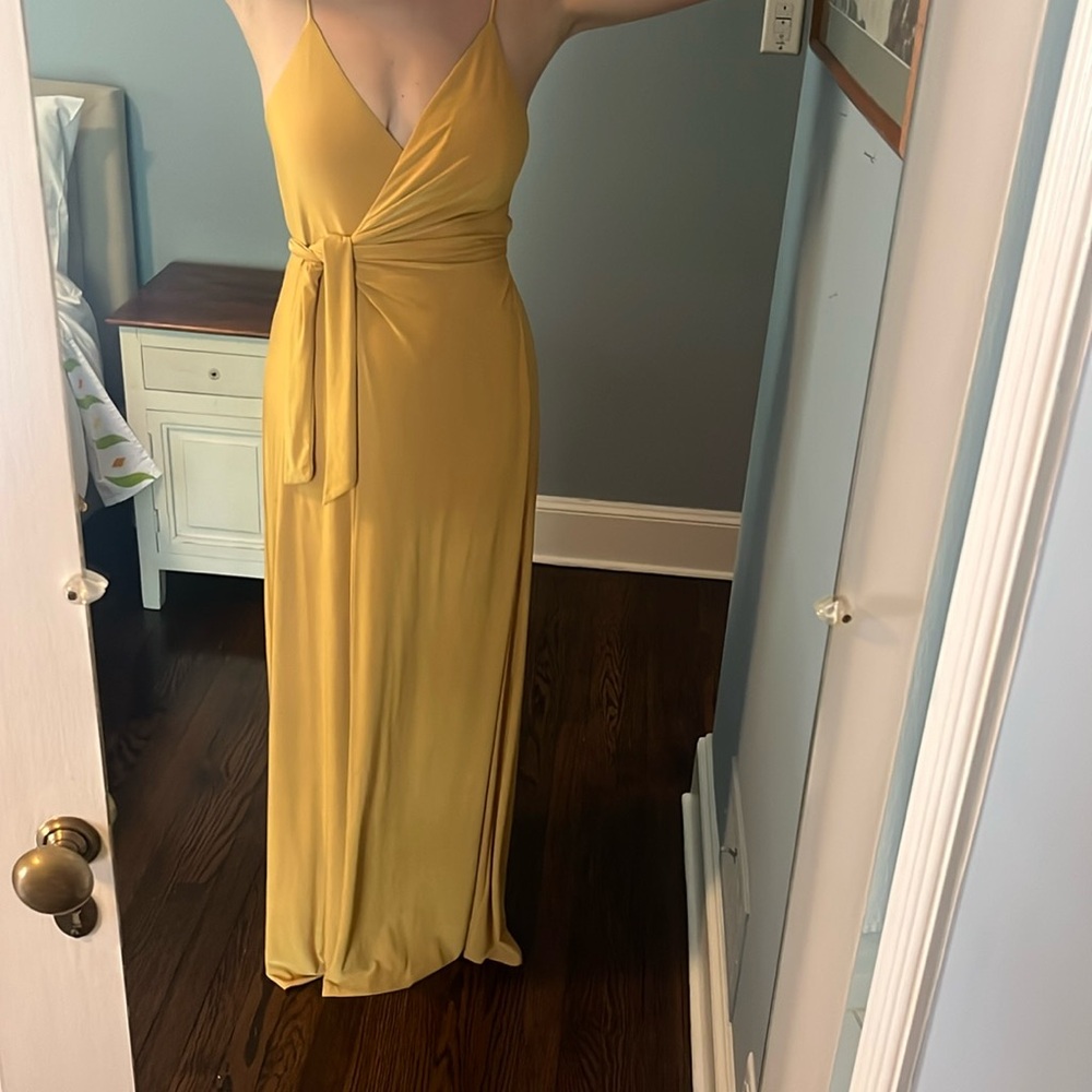 Yellow Misa Small silk gown. Perfect condition